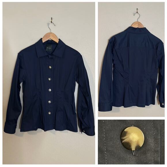 ALEX MARIE Black Jacket Shacket with Tortoise Inspired Buttons Size Small - Picture 1 of 6